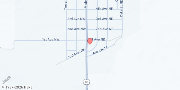 Map showing Herried Community Center at , Herreid, SD