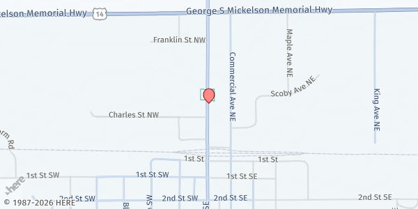 Map showing Hyde County Food Pantry at 220 Iowa St., Highmore, SD