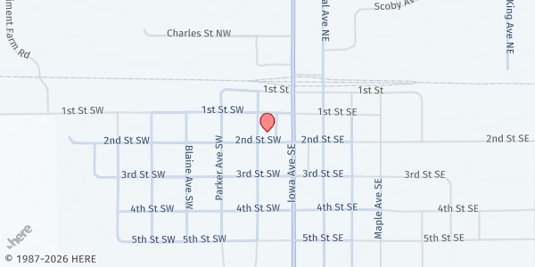 Map showing Hyde County Memorial Auditorium at 125 2nd St., Highmore, SD