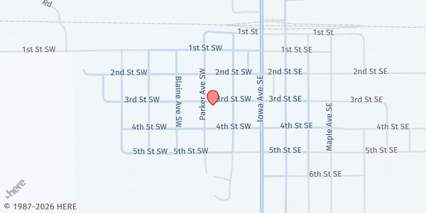 Map showing St Mary's Catholic Church at 311 Parker Ave, Highmore, SD