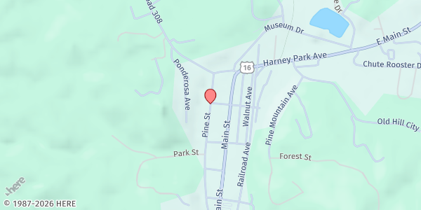 Map showing Hill City Senior Box Program at Hill City, Hill City, SD