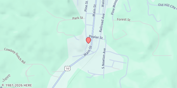 Map showing Little White Church Hill City at Little White Church, 525 Main St, Hill City, SD