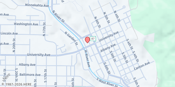 Map showing Boys & Girls Club of Hot Springs at 105 N. River St., Hot Springs, SD