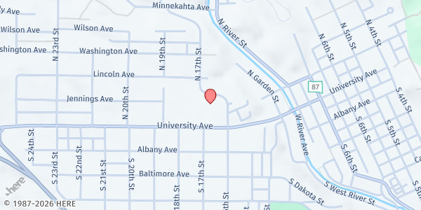 Map showing Hot Springs Elementary School at 240 North 19th Street, Hot Springs, SD
