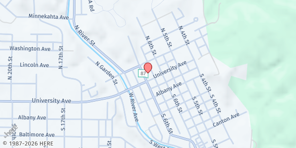 Map showing Hot Springs Food Pantry at 107 N. Chicago St., Hot Springs, SD