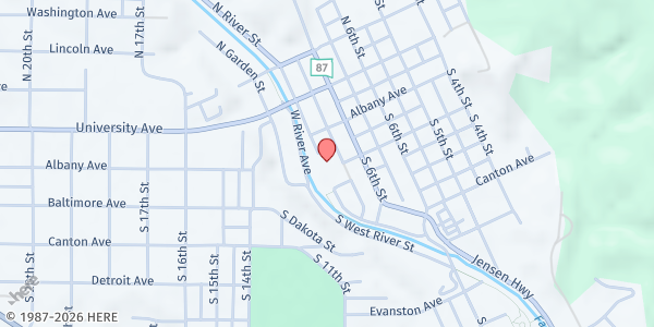 Map showing Meals Program - Hot Springs at 201 S River St # 507, Hot Springs, SD