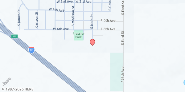 Map showing Humboldt Elementary (West Central) at 600 S Main St, Humboldt, SD