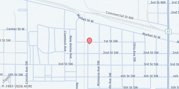 Map showing Feeding SD at The Peoples Transit at 120 Wyoming Ave. SW, Huron, SD