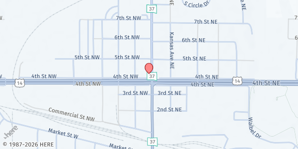 Map showing Helping Hands Food Pantry at 403 Dakota Avenue North, Huron, SD