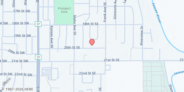 Map showing Lee's Place, Capital Park Wesleyan at 425 20th Street Southeast, Huron, SD