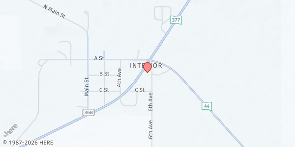 Map showing Feeding SD at the Old Fire Hall at 117 6th Avenue, Interior, SD