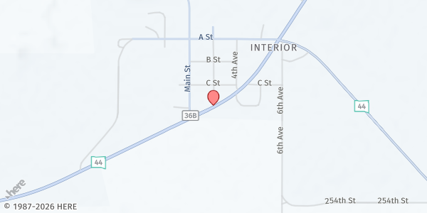 Map showing Interior Senior Box Program at Interior, Interior, SD