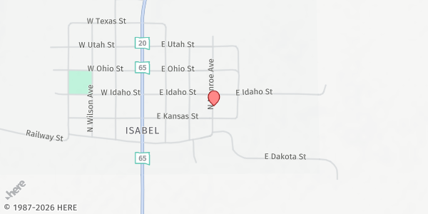 Map showing Isabel Senior Box Program at Isabel, Isabel, SD