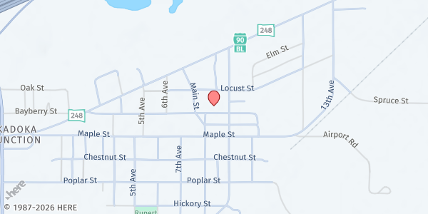 Map showing Kadoka Senior Box Program at 800 Bayberry Street, Kadoka, SD