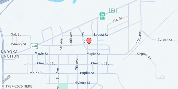 Map showing Kadoka Senior Box Program at 800 Bayberry Street, Kadoka, SD