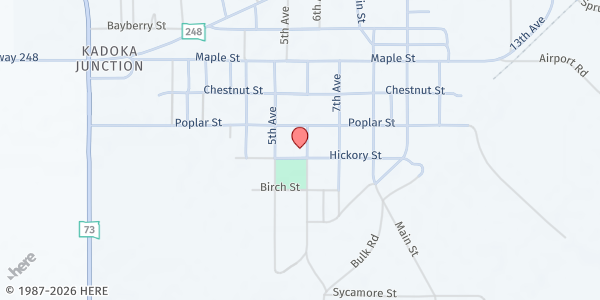 Map showing Presbyterian Church at 925 6th Ave, Kadoka, SD