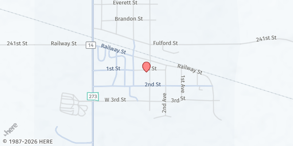 Map showing American Lutheran Church at , Kennebec, SD