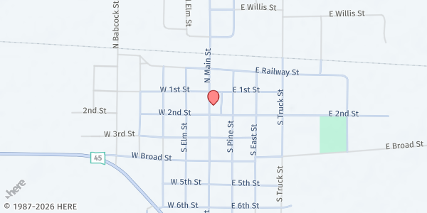 Map showing Kimball Center Food Pantry at 132 S Main St, Kimball, SD