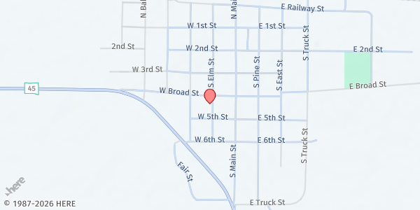 Map showing Saint Margaret's Catholic Church Kimball at 417 S Elm St, Kimball, SD