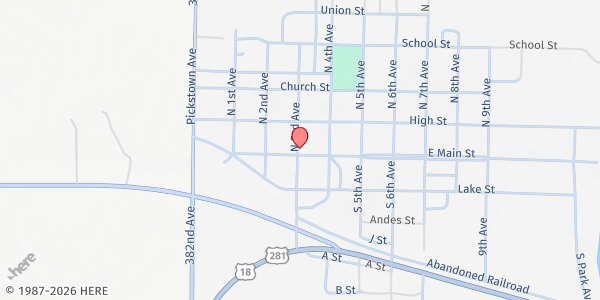Map showing Brave Heart Society - Food Distribution Center at , Lake Andes, SD