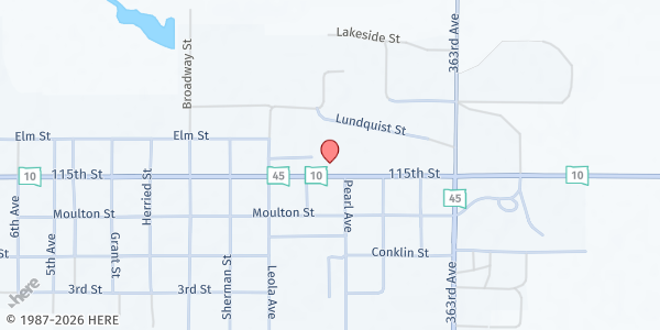 Map showing Feeding SD at Catholic Parish Center at 1006 Main St., Leola, SD