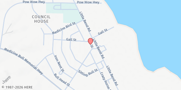 Map showing Lower Brule Elementary School at 635 Bear Butte Avenue, Lower Brule, SD