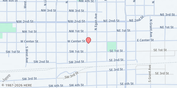 Map showing Inter-Lakes Community Action - Madison at 111 Van Eps Ave N, Madison, SD