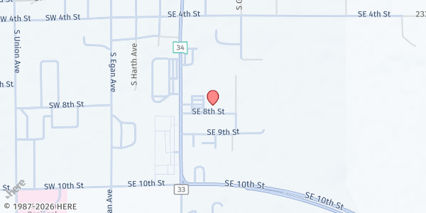 Map showing Lake County Social Services at 800 Washington Ave S #103, Madison, SD