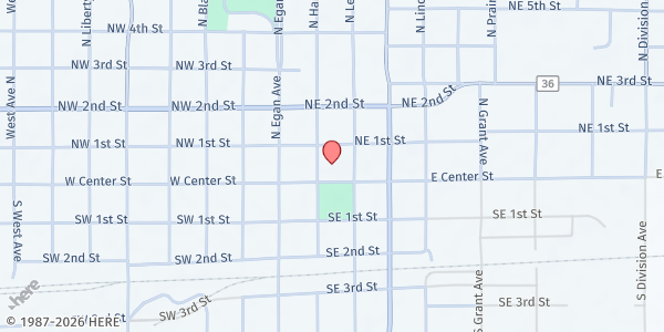 Map showing Welfare Office - Madison at 200 Center St E #1, Madison, SD