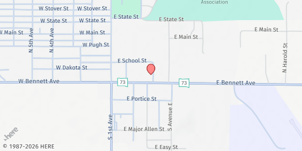 Map showing Bennett County Community Action - Martin at Bennett Ave, Martin, SD