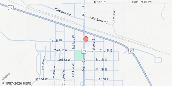 Map showing Prairie Bible Church at , McLaughlin, SD