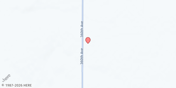 Map showing Pleasant Valley Church at 21562 360th Ave, Miller, SD
