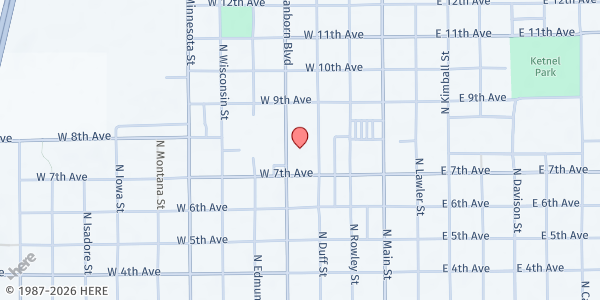 Map showing The Salvation Army of Mitchell at 724 N Sanborn Blvd, Mitchell, SD