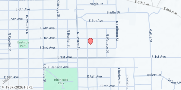 Map showing Trinity Lutheran Church at 1400 E 2nd Ave, Mitchell, SD