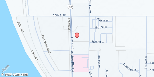 Map showing Church of God at 1708 W Grand Crossing, Mobridge, SD