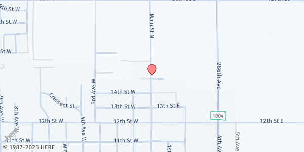 Map showing Cornerstone Community Church at 1510 N Main St., Mobridge, SD
