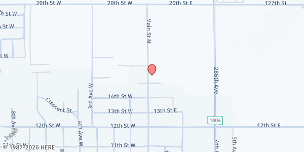 Map showing Cornerstone Community Church at 1510 N Main St E, Mobridge, SD