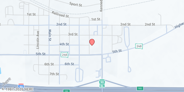 Map showing Murdo Football Field at 404 Jackson Ave., Murdo, SD