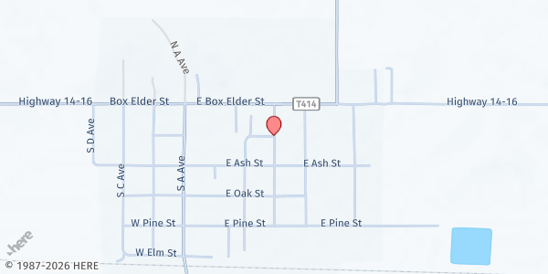 Map showing New Underwood Senior Box Program at New Underwood, New Underwood, SD