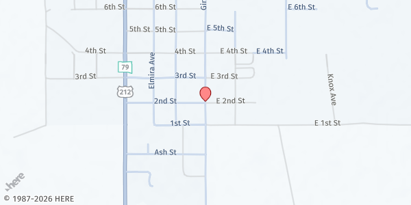 Map showing Feeding SD at Dakota Life Center at Girard Ave and 2nd St, Newell, SD