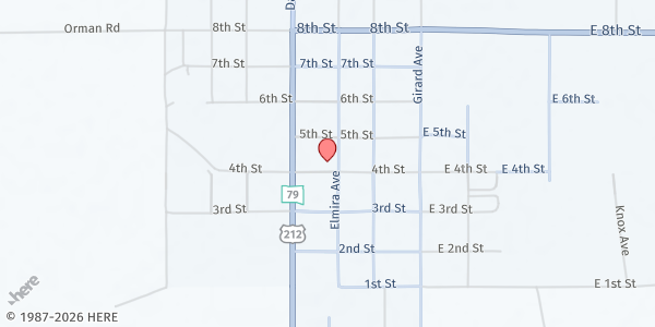 Map showing Newell Christian Fellowship at 308 4th St, Newell, SD