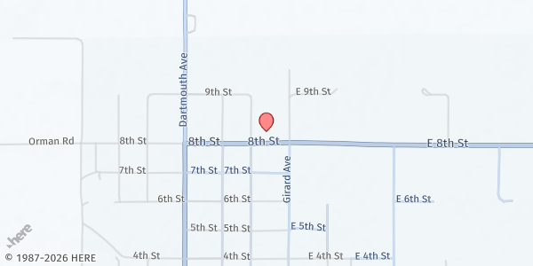 Map showing Newell Evangelical Church at 110 8th St, Newell, SD