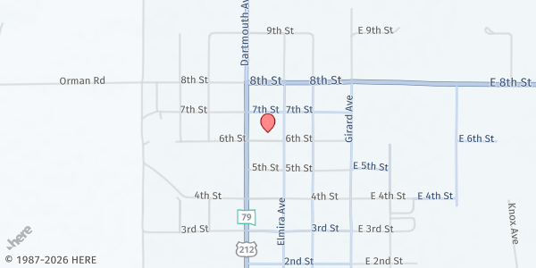 Map showing St Marys Catholic Church at 306 6th St, Newell, SD