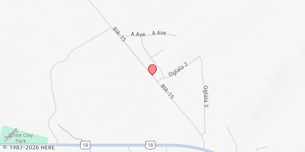 Map showing Oglala Re*Creation Center at BIA Route 115 N., Oglala, SD