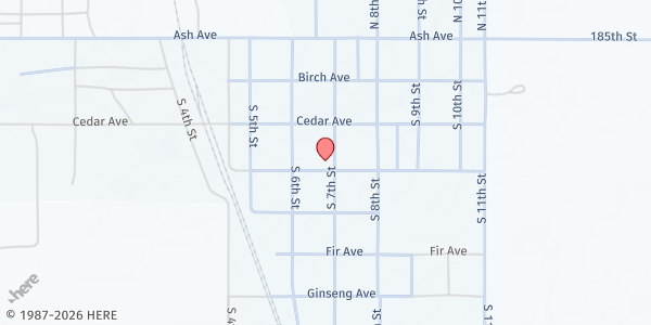 Map showing Presbyterian Church at 307 South Main Street, Onida, SD