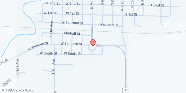 Map showing Northern Turner County Food Pantry at 400 S Main Ave, Parker, SD