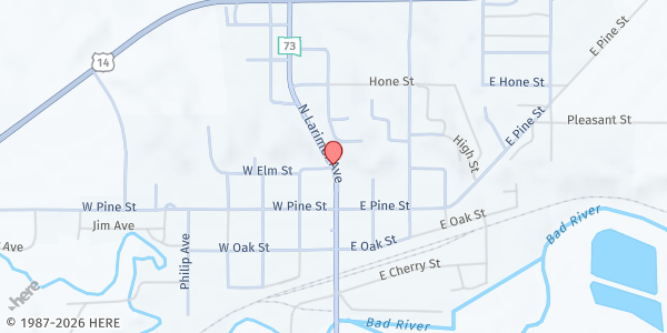 Map showing Philip Senior Box Program at Philip, Philip, SD