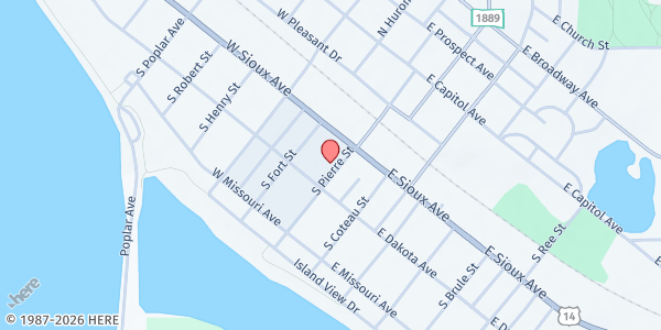 Map showing South Dakota Urban Indian Health - Pierre at 339 South Pierre Street, Pierre, SD