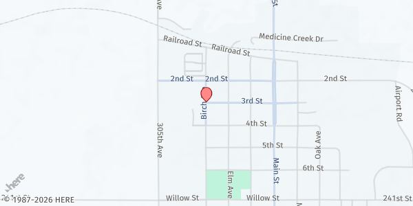 Map showing Lutheran Parsonage at 311 Birch Ave, Presho, SD
