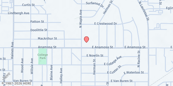 Map showing Bethel Church at 1202 N Maple Ave, Rapid City, SD